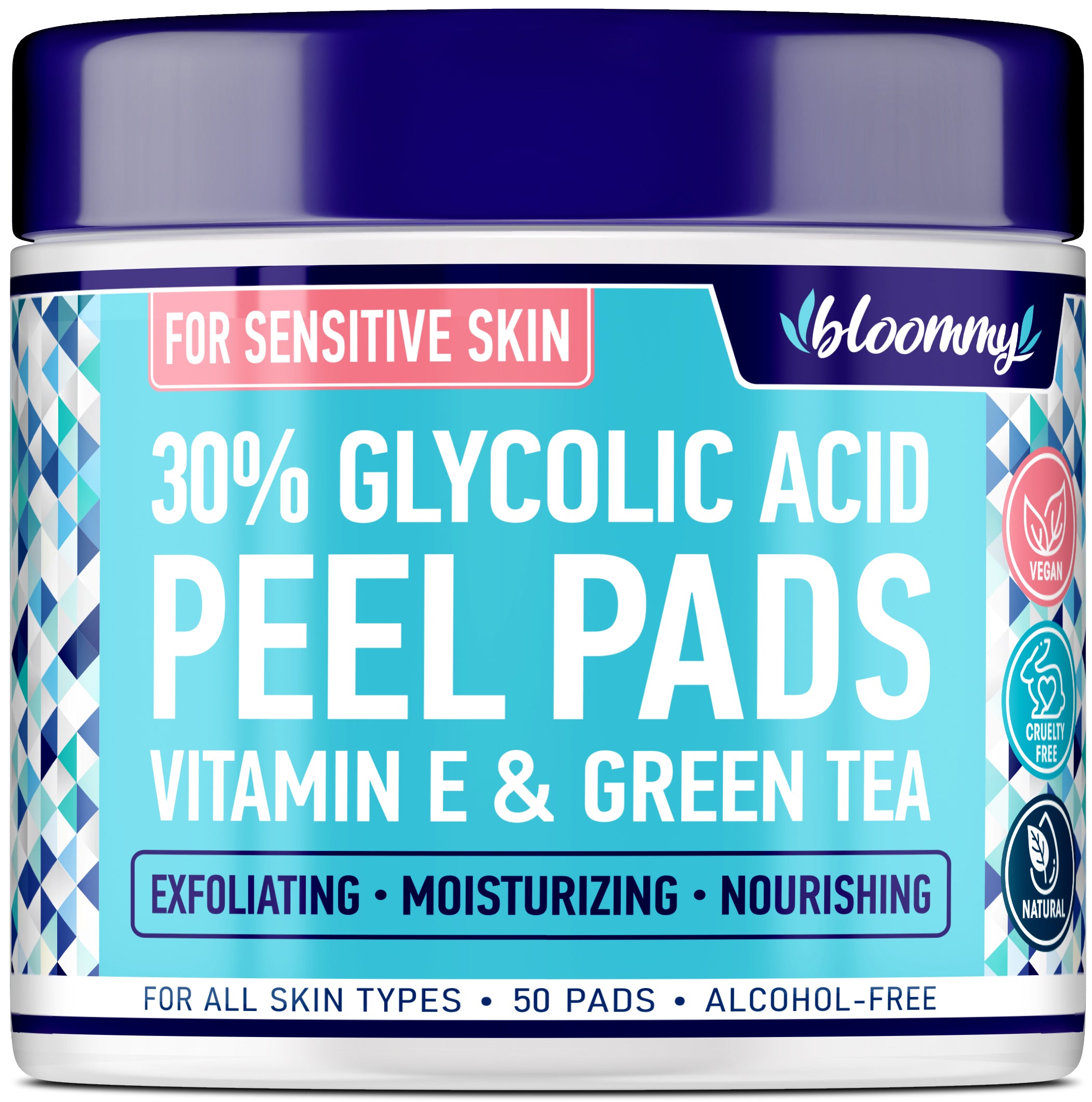 Glycolic Acid Peel Pads With Vitamin E & Green Tea
