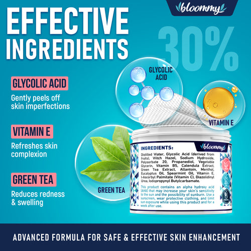 Glycolic Acid Peel Pads With Vitamin E & Green Tea